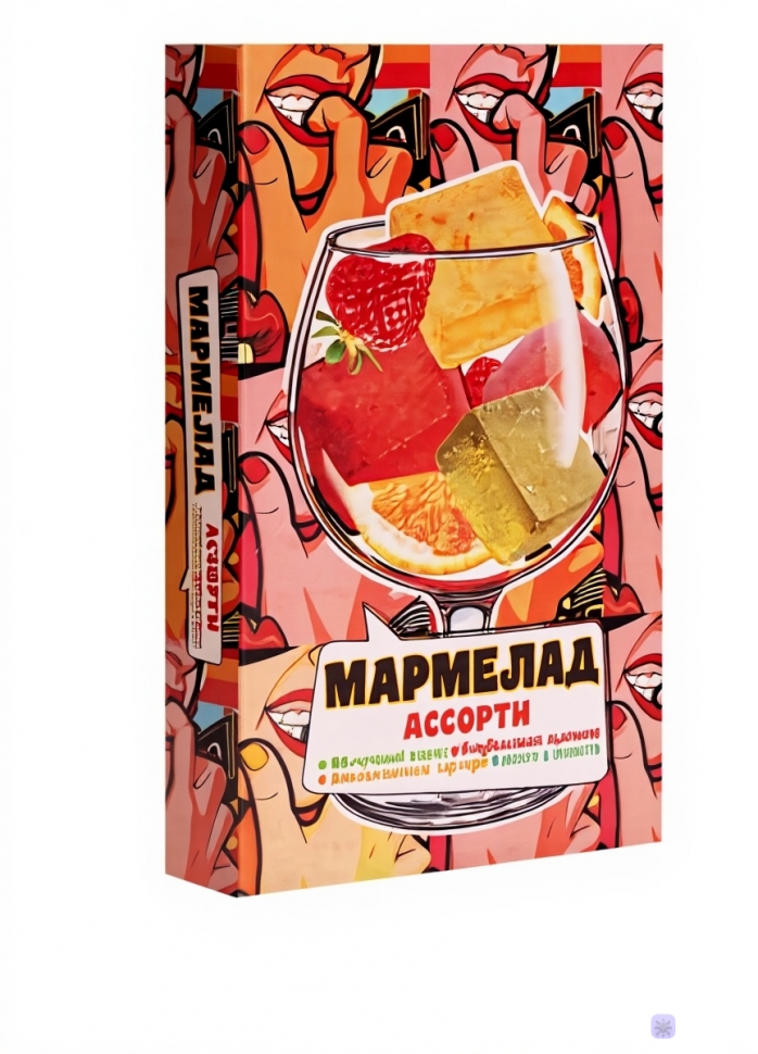  Мармелад АлкоАссорти(яблочный виски, клубничный просекко, апельсиновый вермут, лайм текила) 110г в Гуково